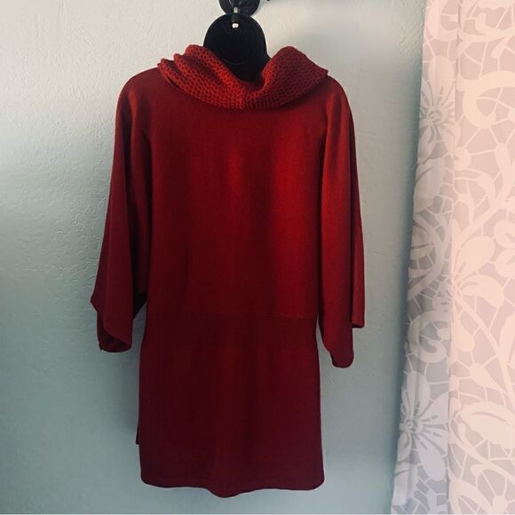 Christopher & Banks Burgundy Red Cowl Neck Tunic Sweater Size Large - Picture 6 of 9